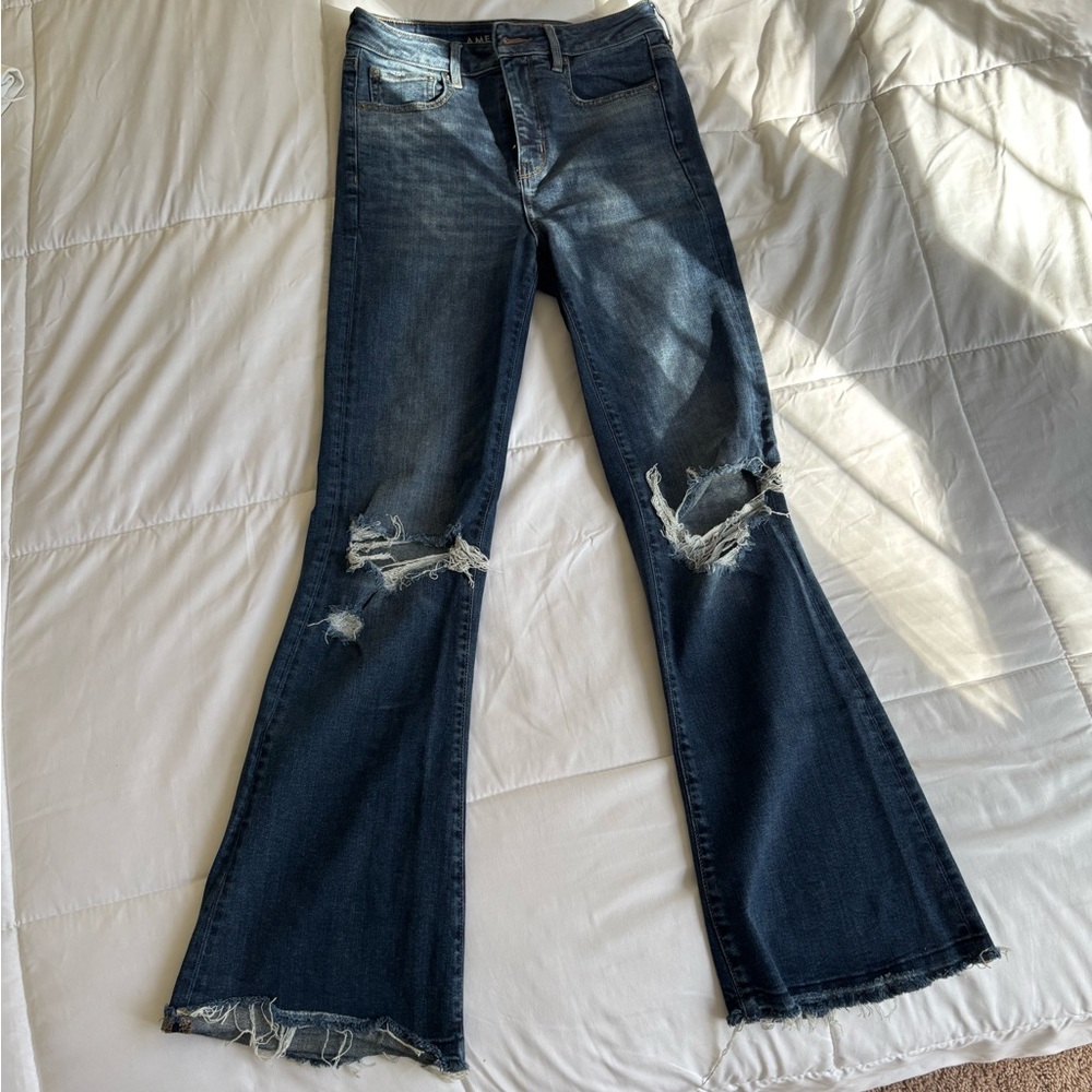 American Eagle: Highest Rise Super stretch Bell Bottom Jeans